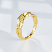 Gold Plated Cross Twist Ring