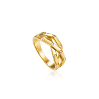 Gold Plated Cross Twist Ring