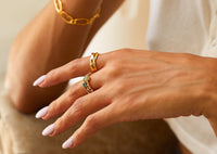 Gold Plated Cross Twist Ring