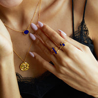 Sterling Silver Natural Stone Ring with Lapis Lazuli and Red Agate