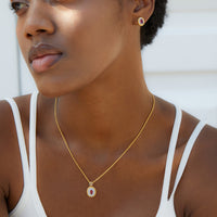 18K Gold Plated Rope Chain Necklace with Natural Pyrope