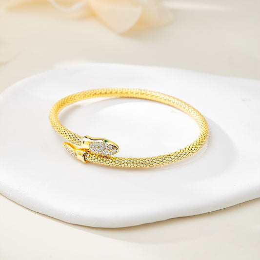 Sterling Silver Snake Open Bracelet