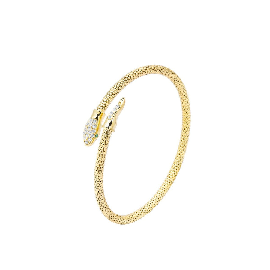 Sterling Silver Snake Open Bracelet
