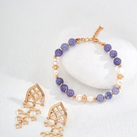 Kunzite and Freshwater Pearl Stackable Bracelet