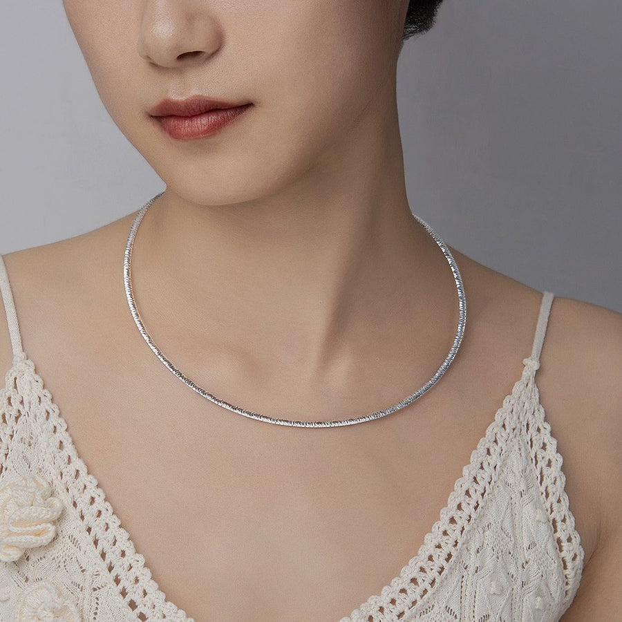 3mm Flat Omega Chain Necklace