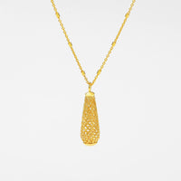 Sterling Silver Water Drop Hollow Pendant Necklace
