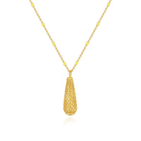Sterling Silver Water Drop Hollow Pendant Necklace