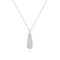 Sterling Silver Water Drop Hollow Pendant Necklace