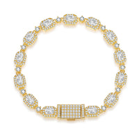 Cubic Zirconia Sterling Silver Cuban Link Bracelet