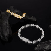Cubic Zirconia Sterling Silver Cuban Link Bracelet