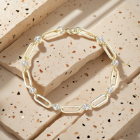Moissanite Paperclip Bracelet in Sterling Silver