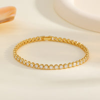 Moissanite Round Cut Sterling Silver Bracelet
