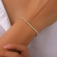 Moissanite Round Cut Sterling Silver Bracelet