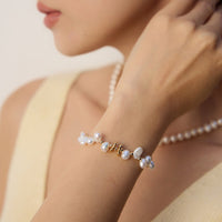 Sterling Silver Freshwater Pearl Cluster Bracelet