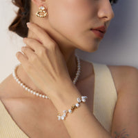 Sterling Silver Freshwater Pearl Cluster Bracelet