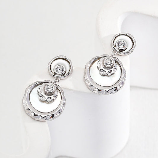 Mother of Pearl French Earrings in Sterling Silver