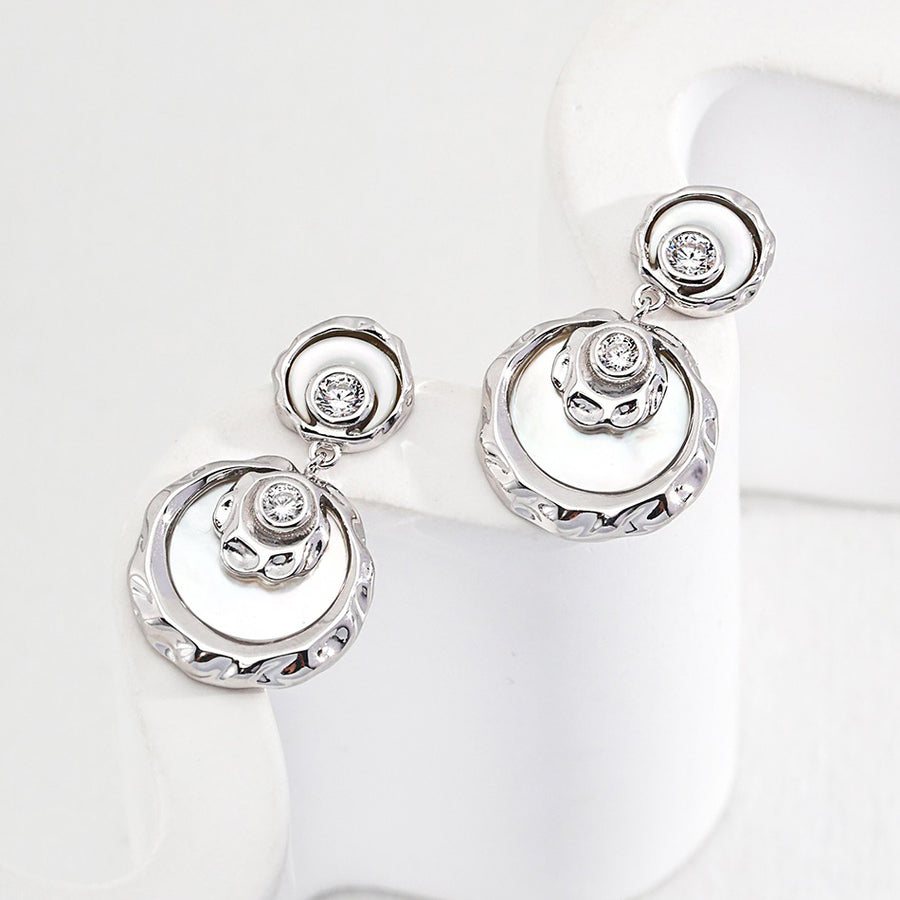 Mother of Pearl French Earrings in Sterling Silver
