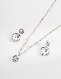 Mother of Pearl French Earrings in Sterling Silver