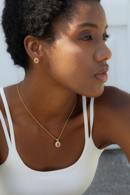 Sterling Silver Pyrope Drop Earrings