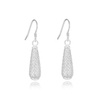 Water Drop Hollow Dangle Earrings in Sterling Silver