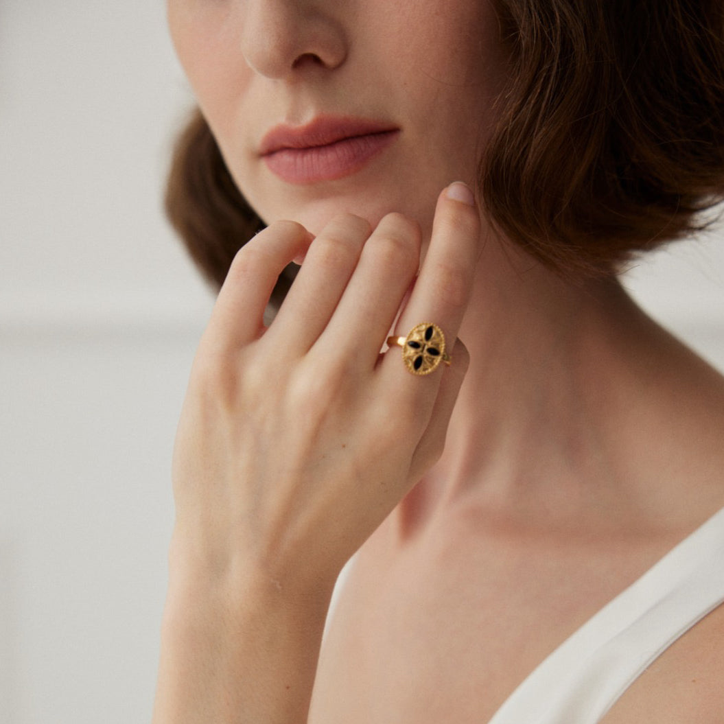 18K Gold Plated Gothic Crown Ring