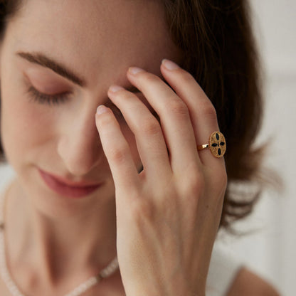 18K Gold Plated Gothic Crown Ring