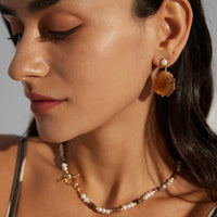 Sterling Silver Retinite Pearl Earrings