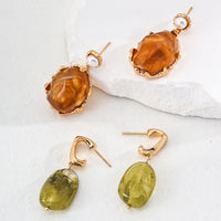 Sterling Silver Retinite Pearl Earrings