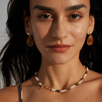 Sterling Silver Retinite Pearl Earrings