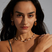 Sterling Silver Retinite Pearl Earrings
