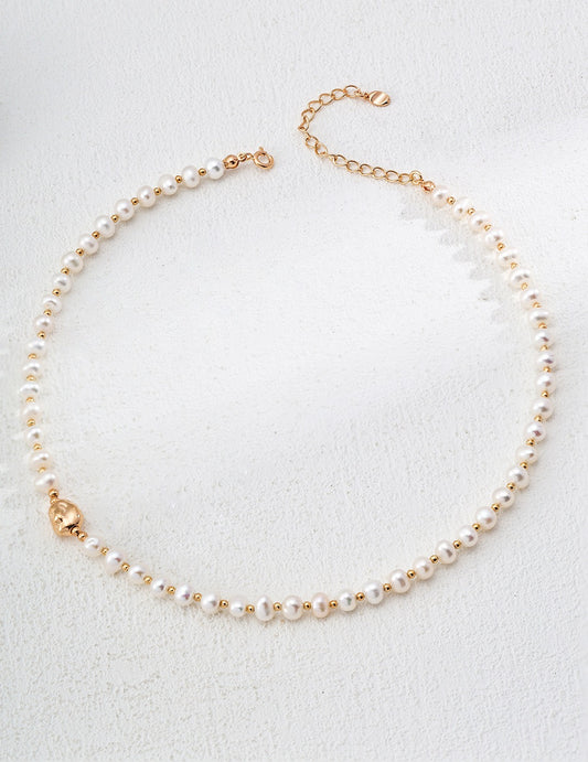 Sterling Silver Natural Freshwater Pearl Necklace