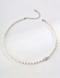 Sterling Silver Natural Freshwater Pearl Necklace
