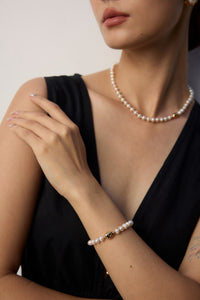 Sterling Silver Natural Freshwater Pearl Necklace