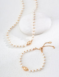 Sterling Silver Natural Freshwater Pearl Necklace