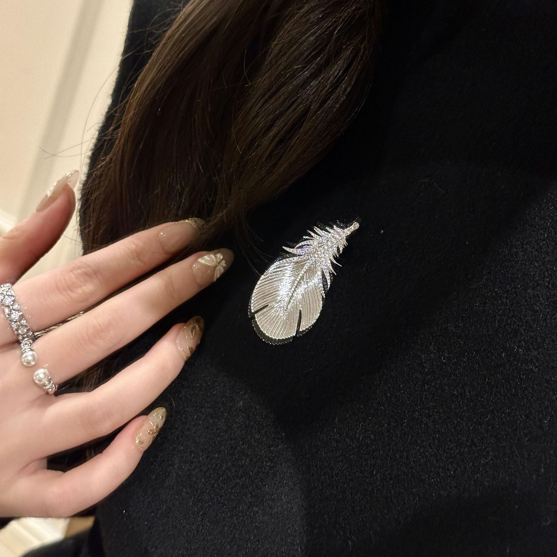 Sterling Silver Feather Pendant Necklace