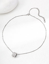 Gold Plated Cubic Zirconia Cylinder Necklace