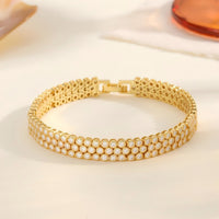 Moissanite 2mm Gold Plated Sterling Silver Bracelet