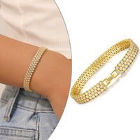 Moissanite 2mm Gold Plated Sterling Silver Bracelet