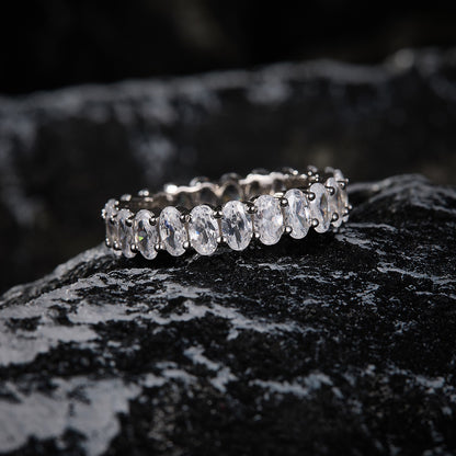 Cubic Zirconia Oval Cut Eternity Ring