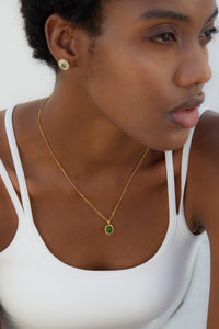 Natural Jasper Oval Pendant Necklace