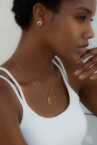 Natural Jasper Oval Pendant Necklace