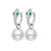 Sterling Silver Snake Shell Pearl Earrings