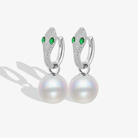 Sterling Silver Snake Shell Pearl Earrings
