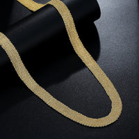 Gold Braided Tie Necklace in Sterling Silver