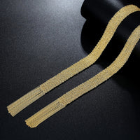 Gold Braided Tie Necklace in Sterling Silver