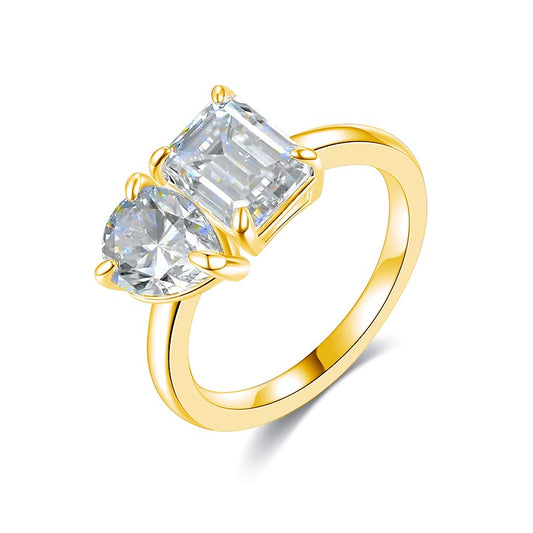 Sterling Silver Moissanite Engagement Ring