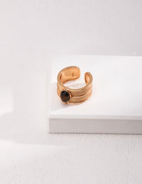 Sterling Silver Tiger's Eye Minimalist Ring