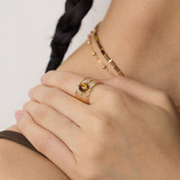 Sterling Silver Tiger's Eye Minimalist Ring