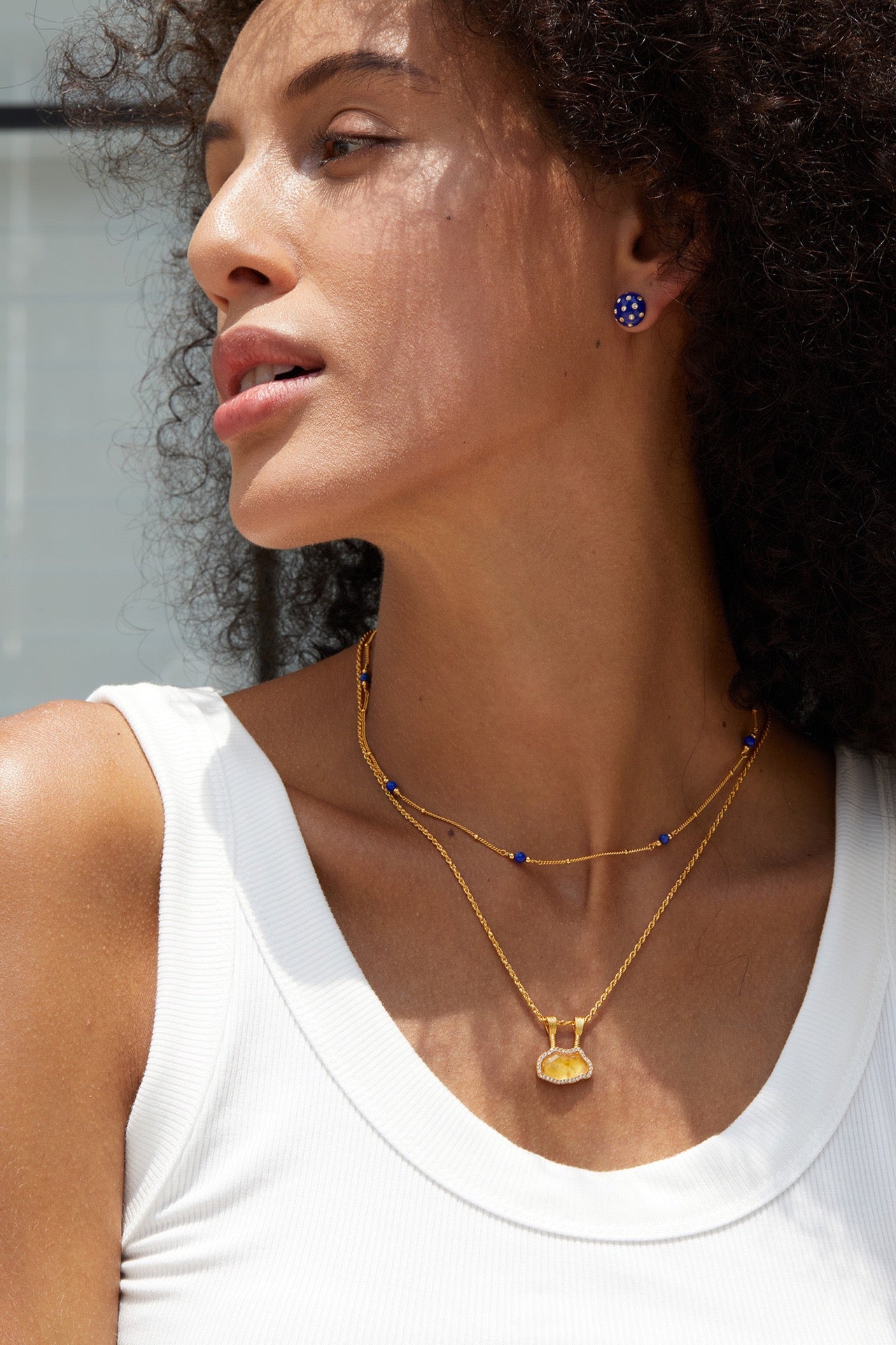 Natural Citrine Pendant Necklace