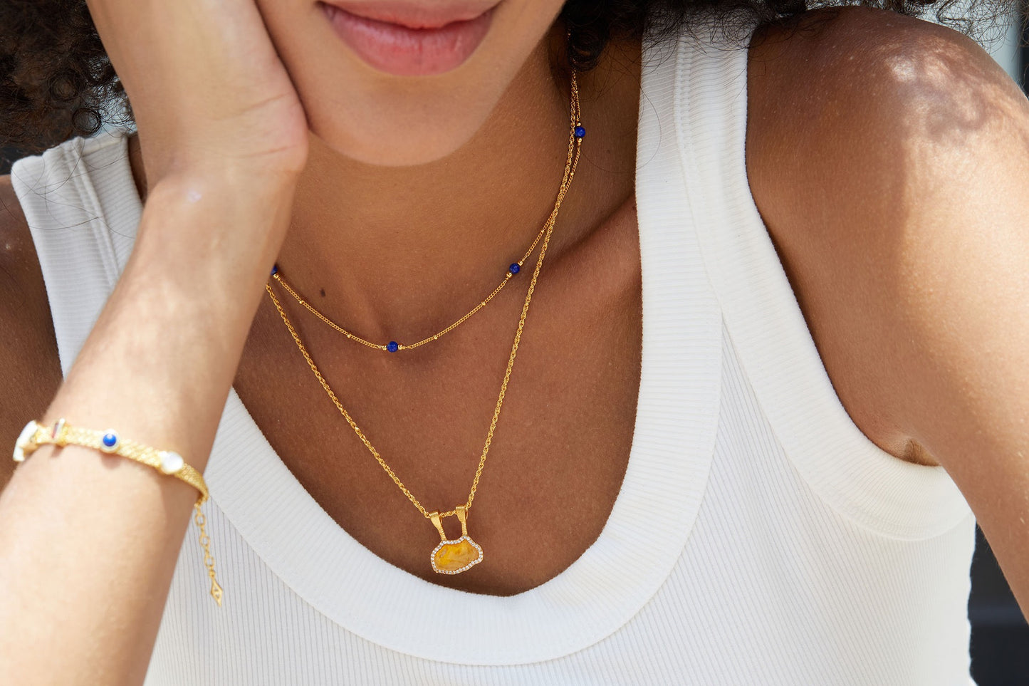 Natural Citrine Pendant Necklace